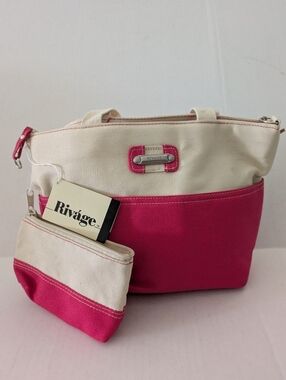 Rivage Pink Canvas Purse/bag. Nwt